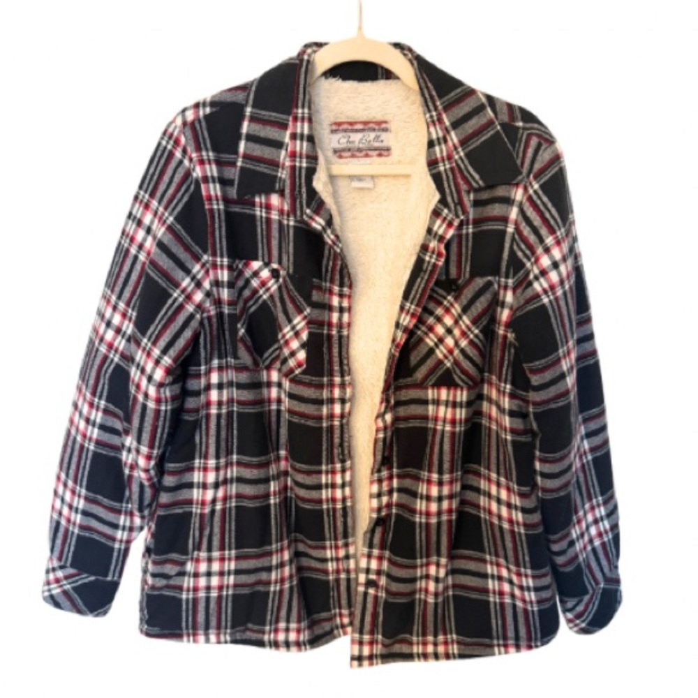 Plaid Sherpa-Lined Jacket
